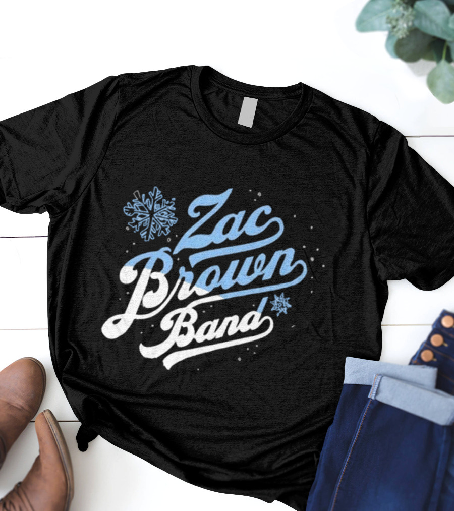 Zac Brown Band Snowflake Winter Black T-Shirt