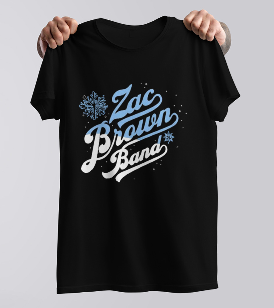 Zac Brown Band Snowflake Winter Black T-Shirt