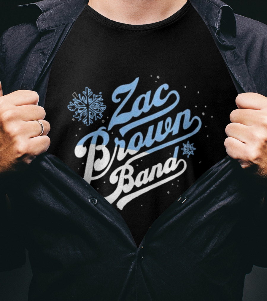 Zac Brown Band Snowflake Winter Black T-Shirt