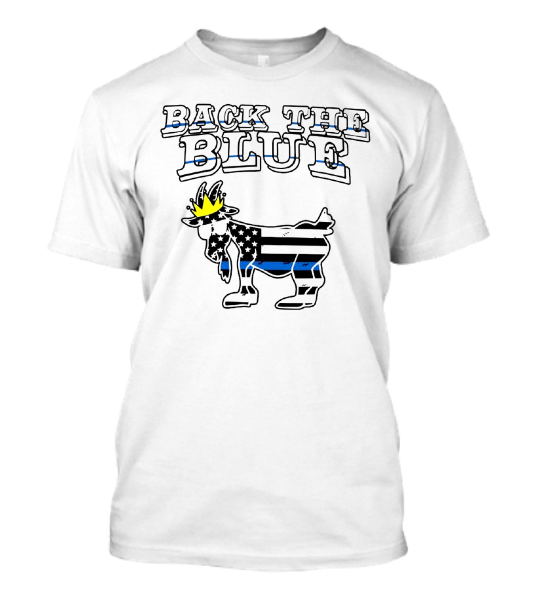 Back The Blue Goat US Flag T-Shirt