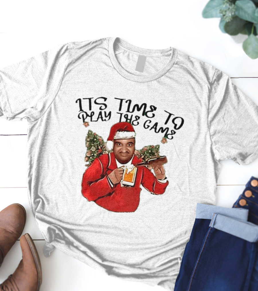 Marc Anderson It's Time To Play The Game Christmas Beer Santa T-Shirt