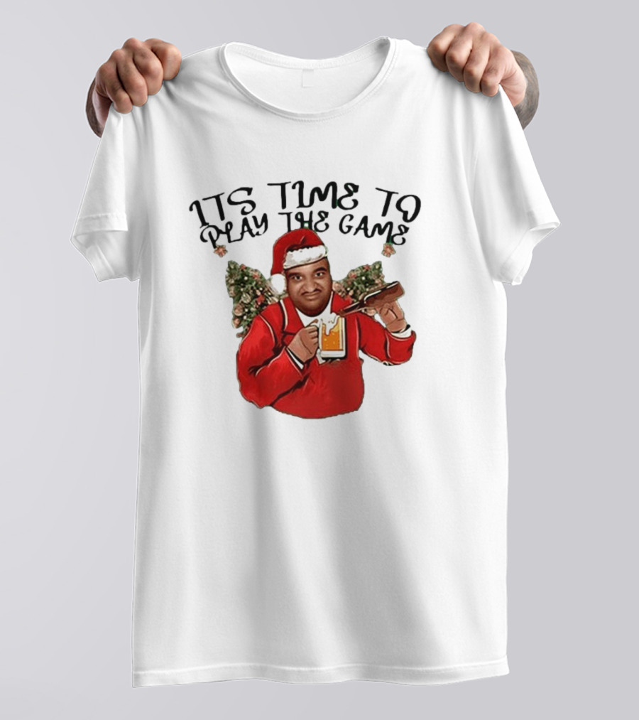 Marc Anderson It's Time To Play The Game Christmas Beer Santa T-Shirt