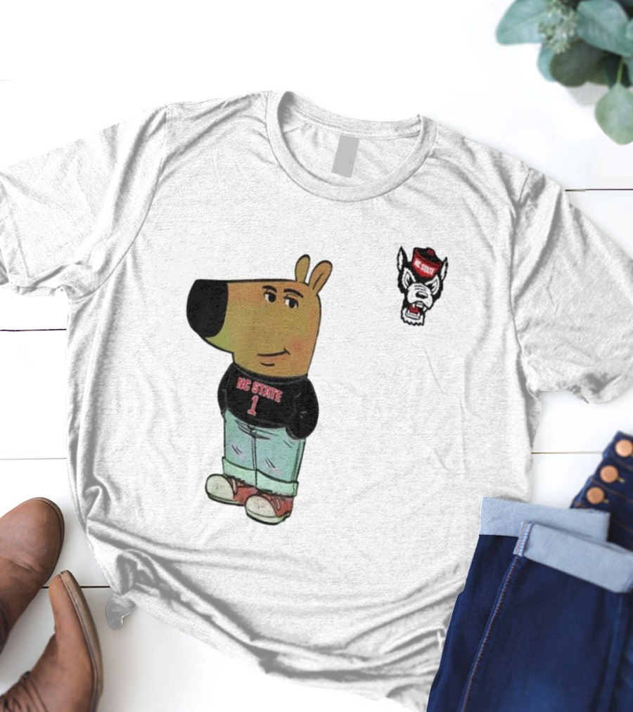 NC State Wolfpack Chill Guy Bear In Jersey And Jeans T-Shirt