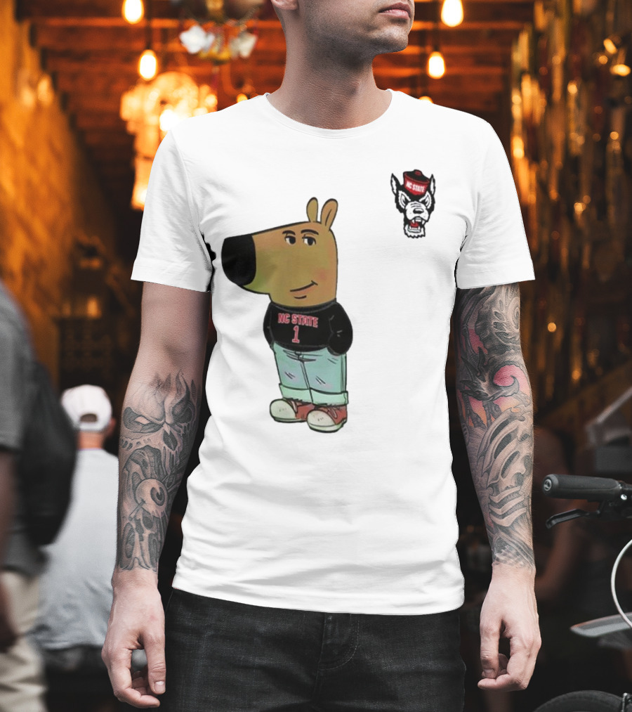 NC State Wolfpack Chill Guy Bear In Jersey And Jeans T-Shirt