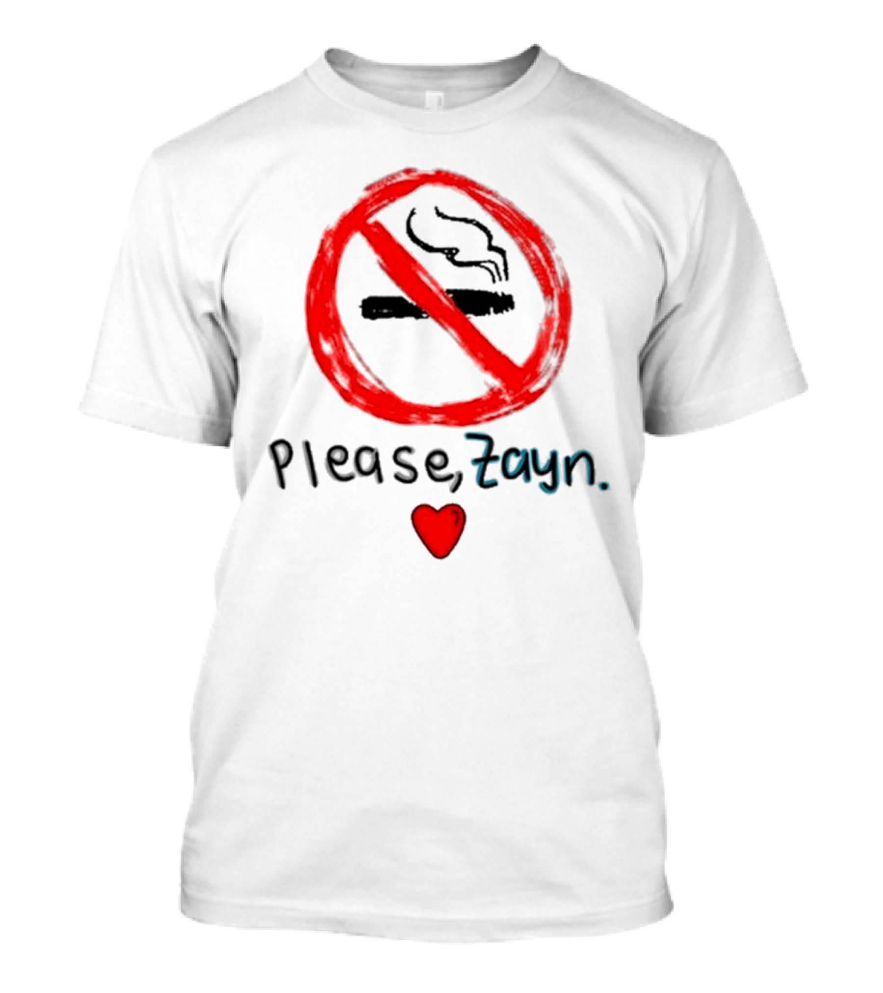 Please Zayn Stop Smoking Heart Icon Red No Smoking T-Shirt