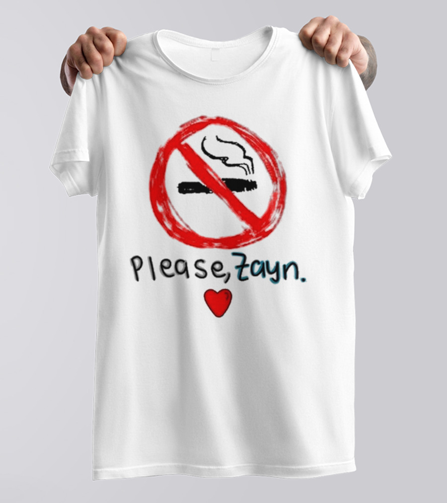 Please Zayn Stop Smoking Heart Icon Red No Smoking T-Shirt
