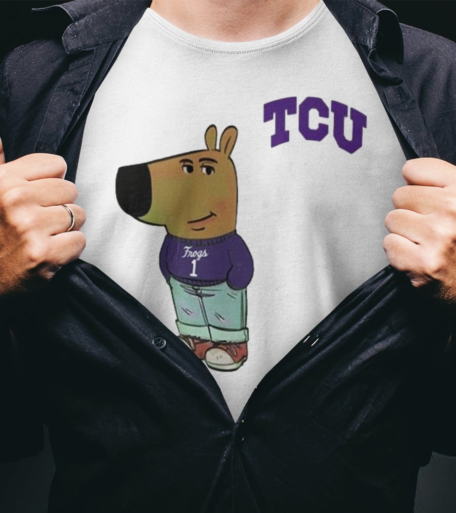 TCU Horned Frogs Chill Guy Cartoon Character In Frogs Jersey T-Shirt