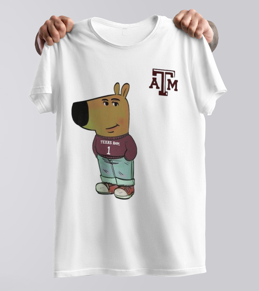 Texas A&M Aggies Chill Guy Character With A&M Logo And Jersey T-Shirt