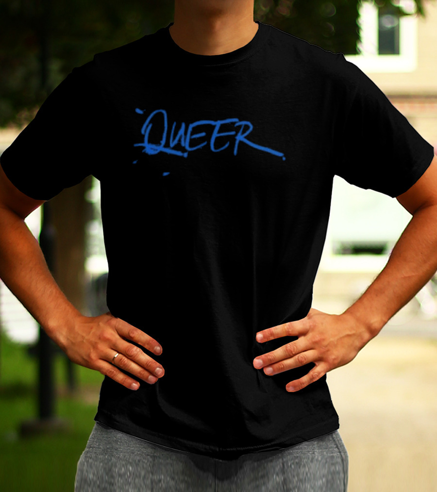 A24films Blue Queer Text T-Shirt