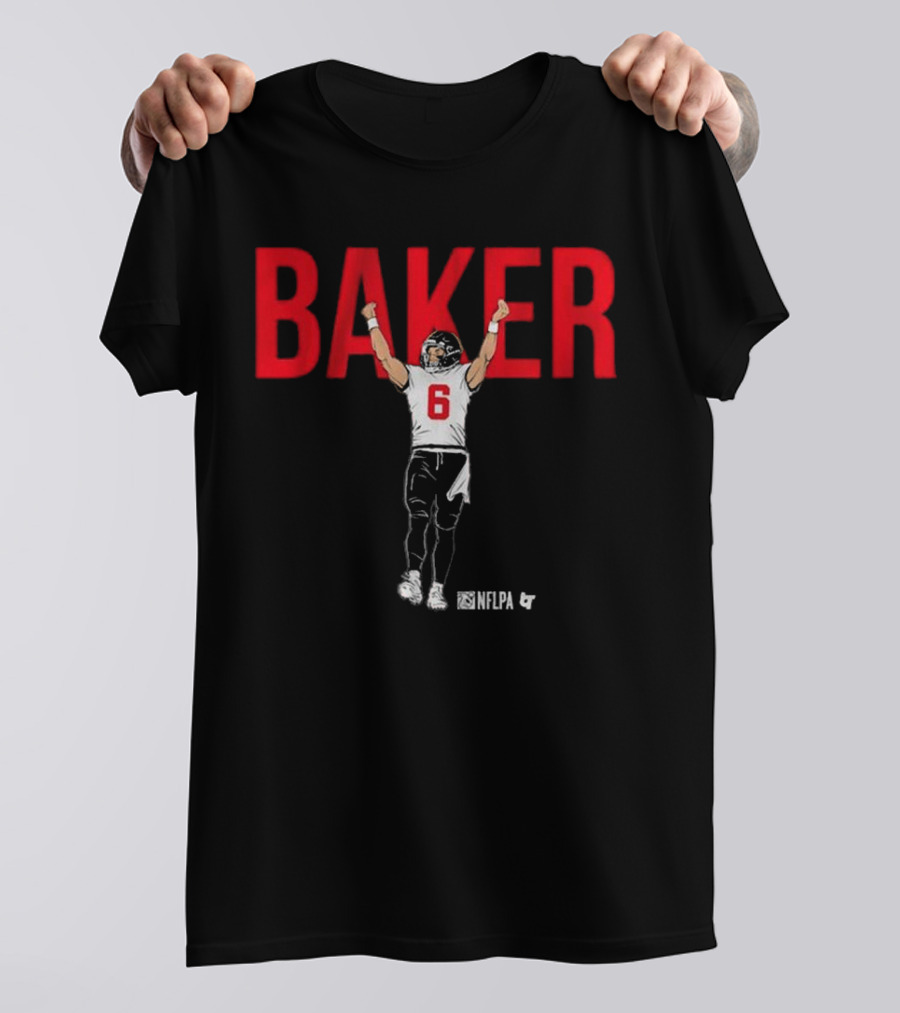 Baker NFLPA Celebration Number 6 Football Victory T-Shirt