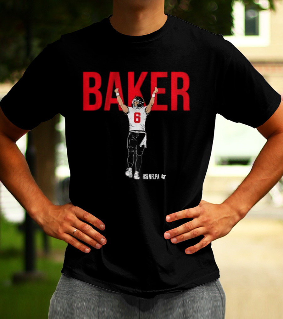Baker NFLPA Celebration Number 6 Football Victory T-Shirt