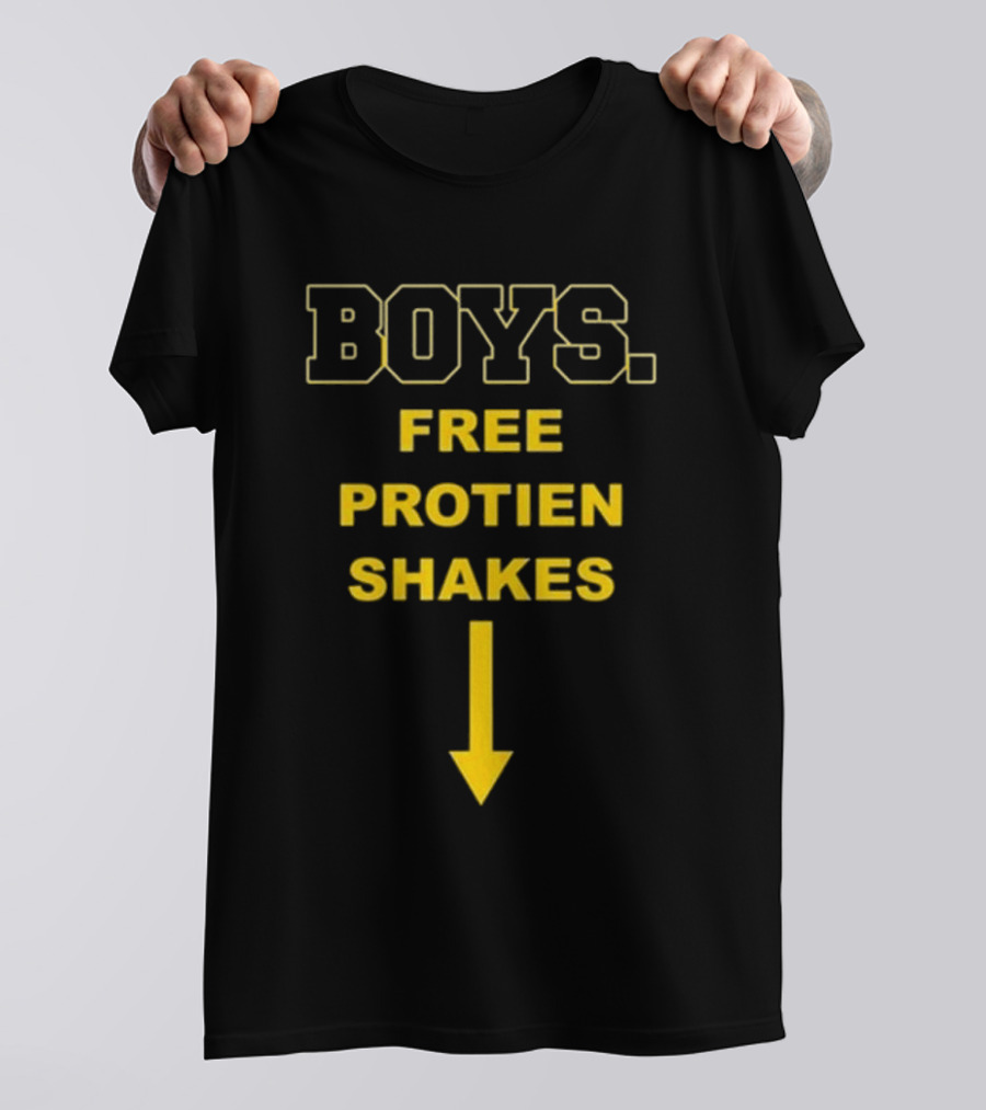 BOYS FREE PROTEIN SHAKES DOWNWARD ARROW T-Shirt
