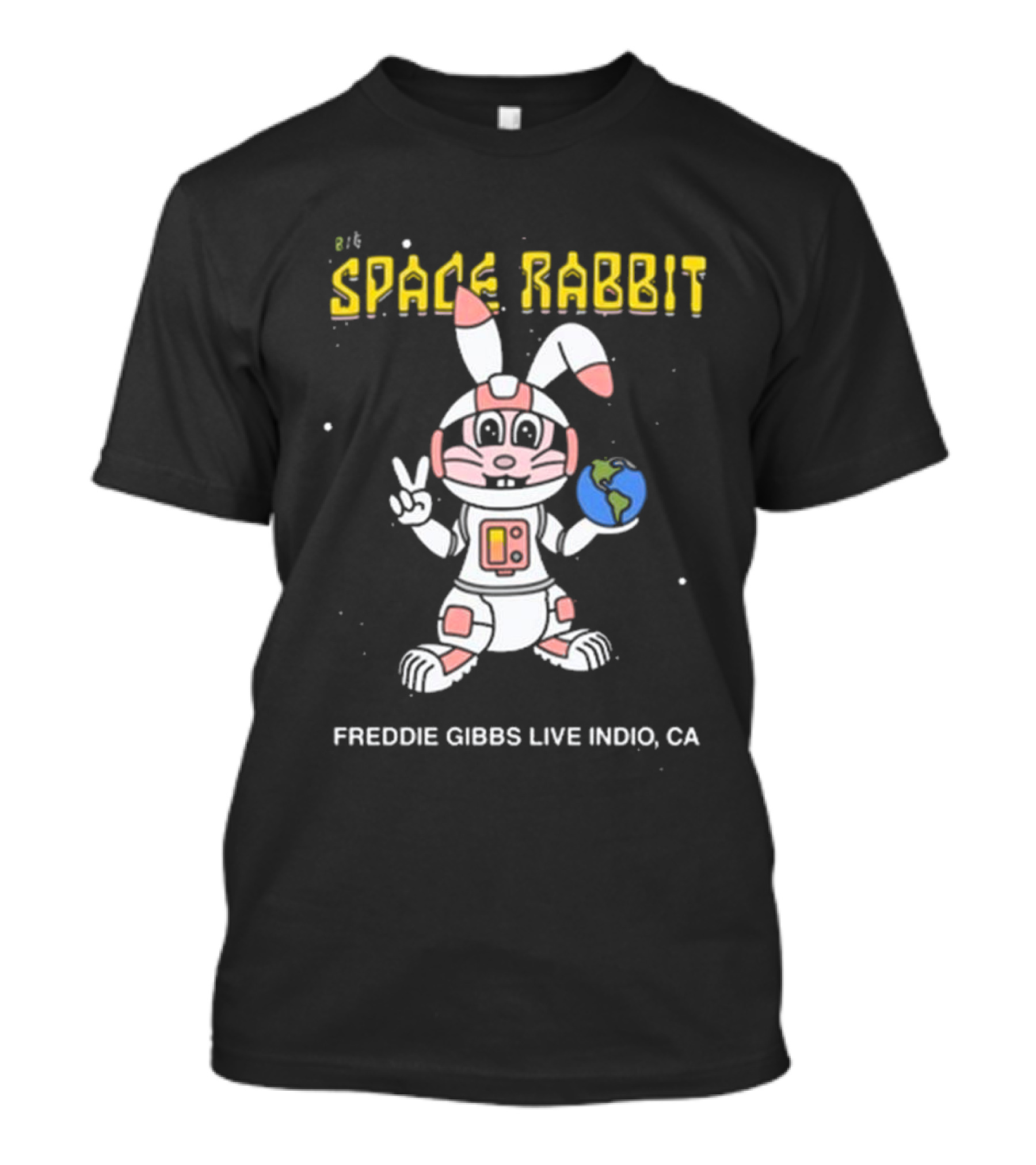 Space Rabbit Freddie Gibbs Live Indio CA Earth Character T-Shirt