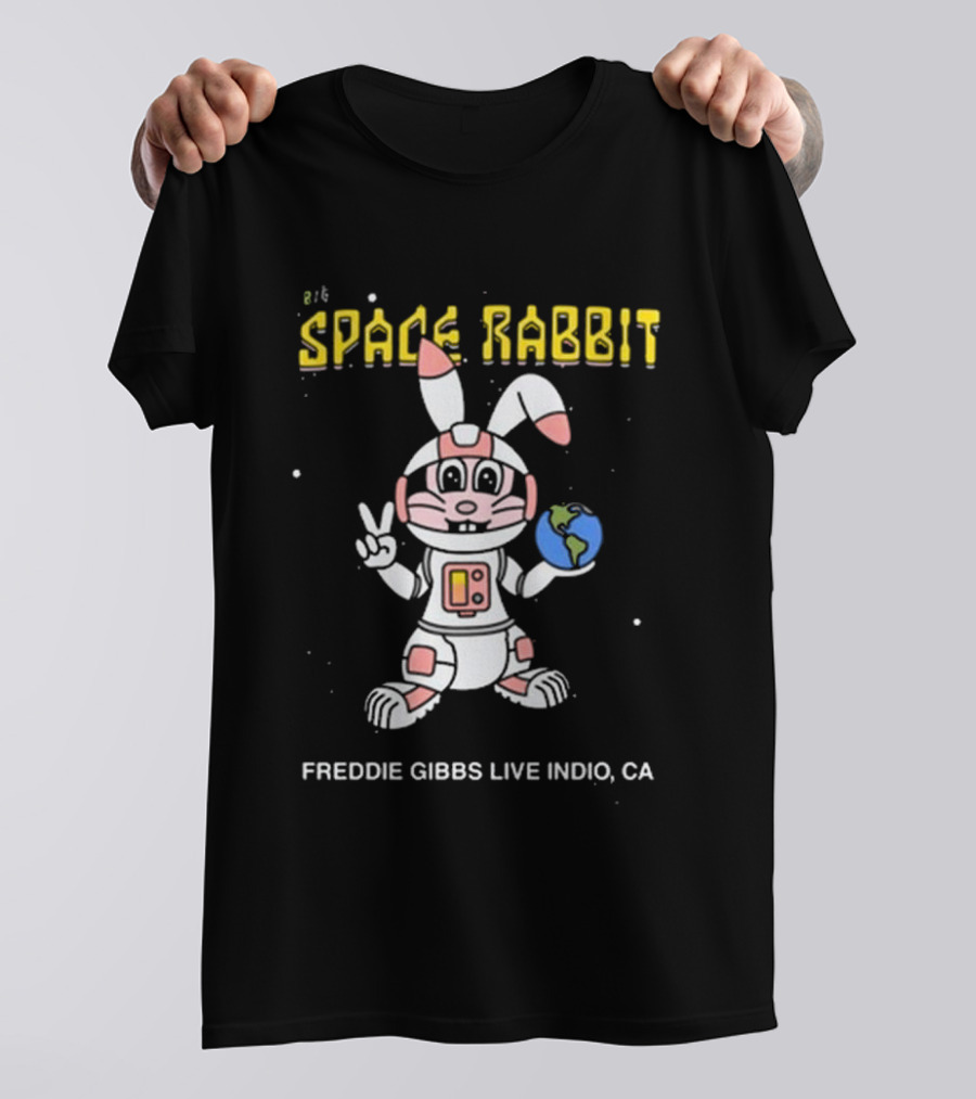 Space Rabbit Freddie Gibbs Live Indio CA Earth Character T-Shirt