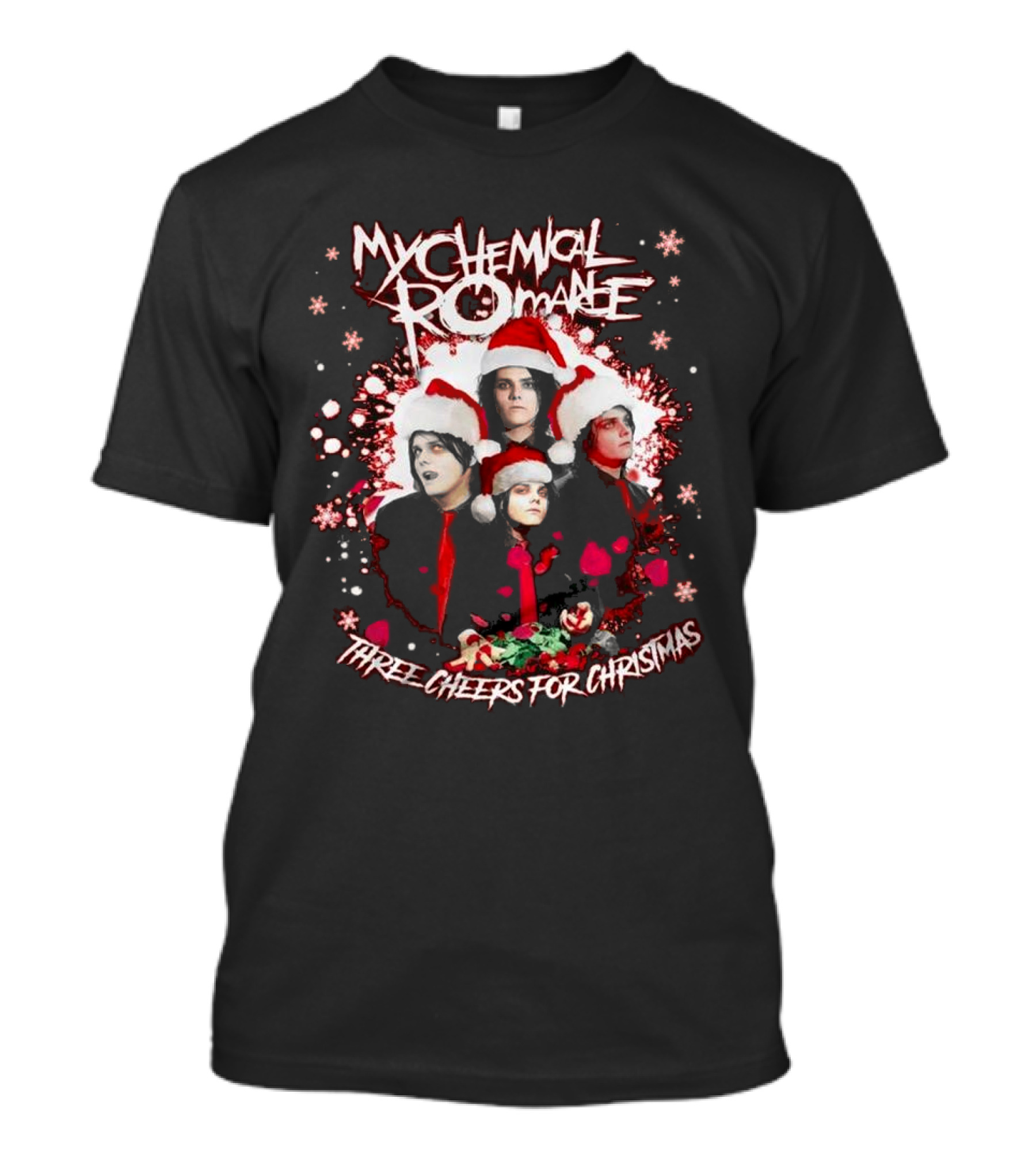 My Chemical Romance Three Cheers For Christmas Santa Hats T-Shirt