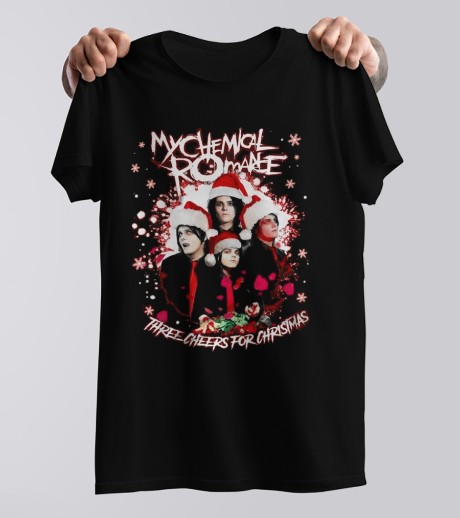 My Chemical Romance Three Cheers For Christmas Santa Hats T-Shirt