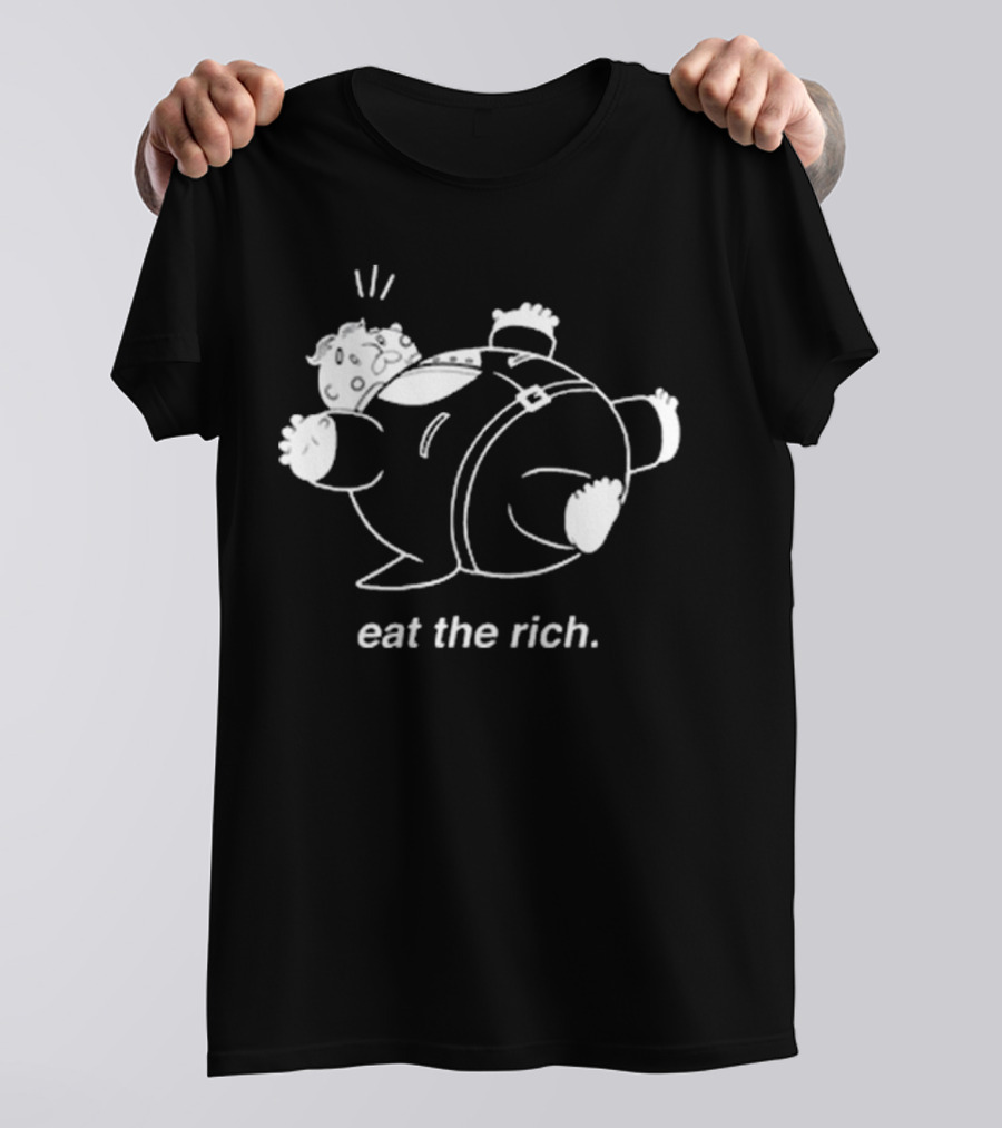 Lameun Eat The Rich Cartoon Character T-Shirt