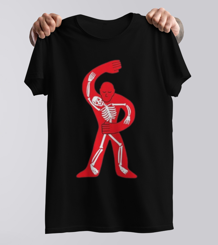 Lord Huron Dancing Skeleton Red Figure Hugging Skeleton T-Shirt