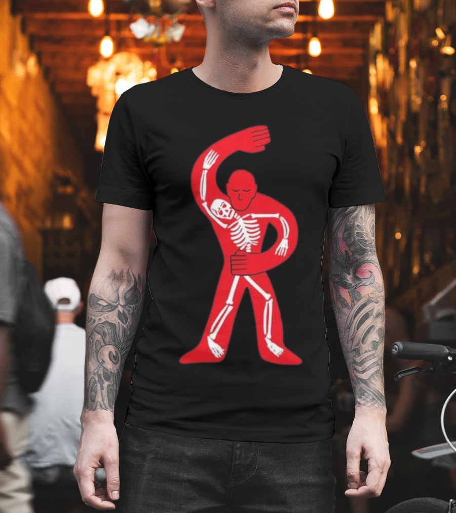 Lord Huron Dancing Skeleton Red Figure Hugging Skeleton T-Shirt