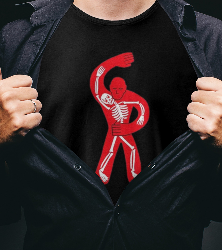 Lord Huron Dancing Skeleton Red Figure Hugging Skeleton T-Shirt