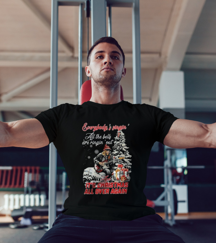 Everybody's Singin' All The Bells Are Ringin' Out It's Christmas All Over Again Tom Petty T-Shirt