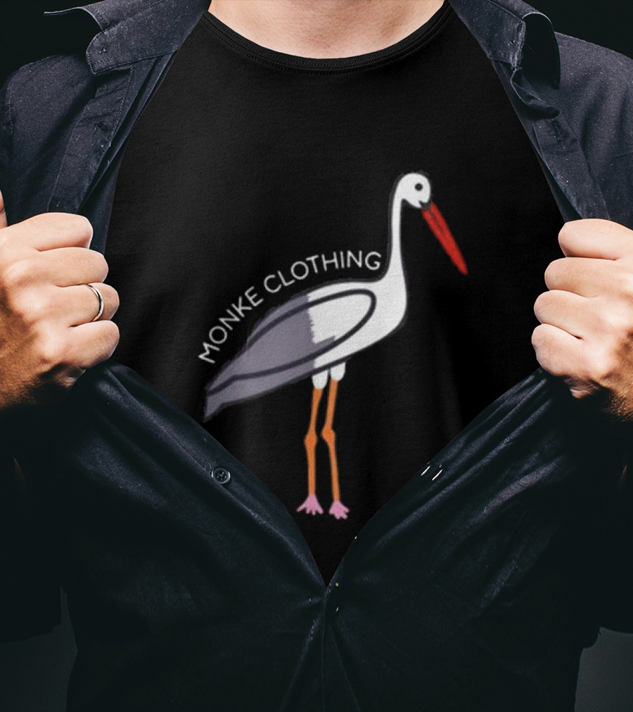 Monke Clothing Stork Woven Design With Stork T-Shirt