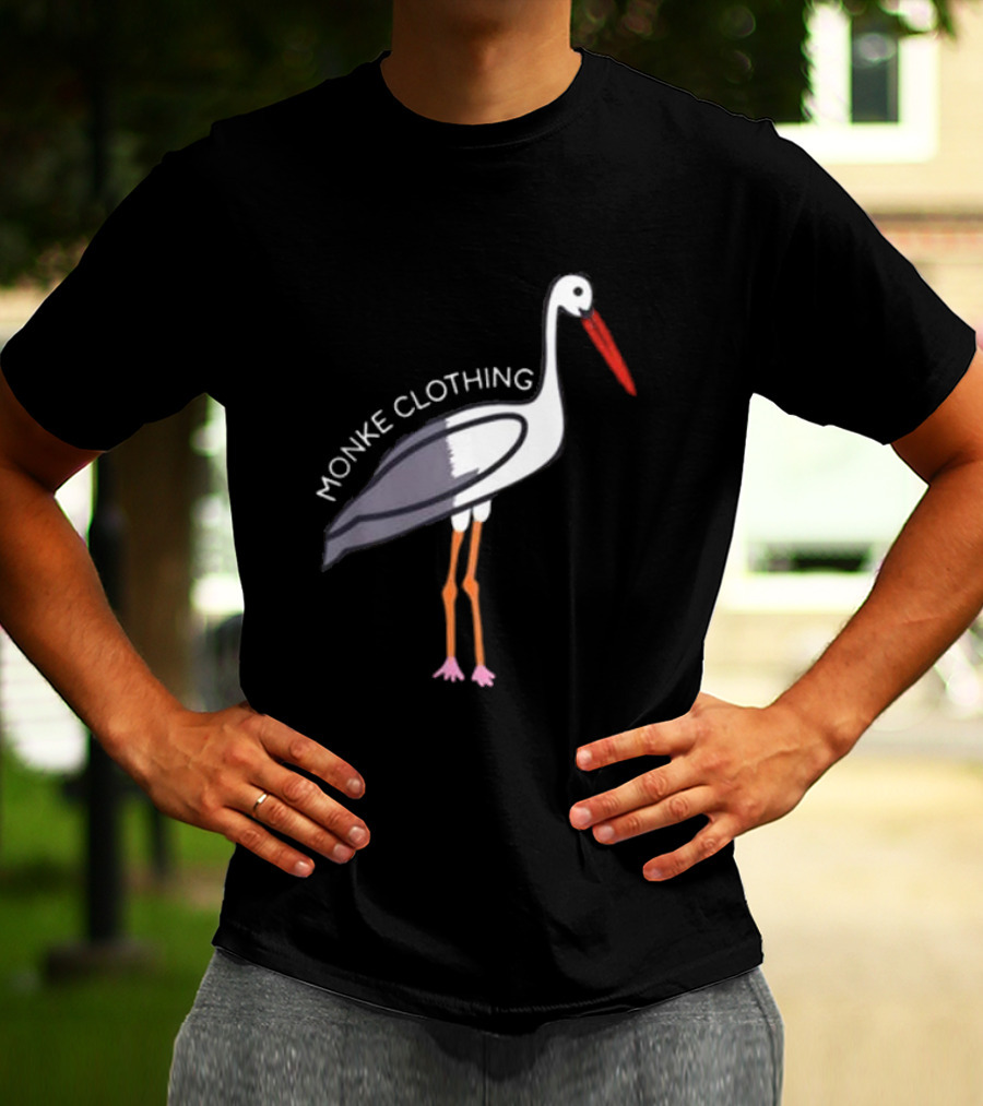 Monke Clothing Stork Woven Design With Stork T-Shirt