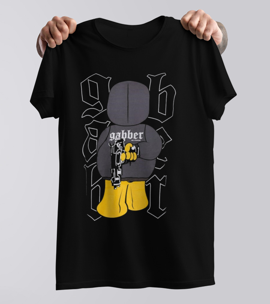 Paul Elstak Gabber Wanna Play Iconic Gabber Character With Toy Gun T-Shirt