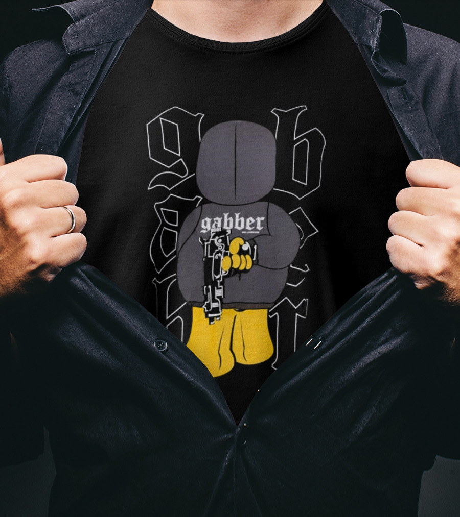 Paul Elstak Gabber Wanna Play Iconic Gabber Character With Toy Gun T-Shirt