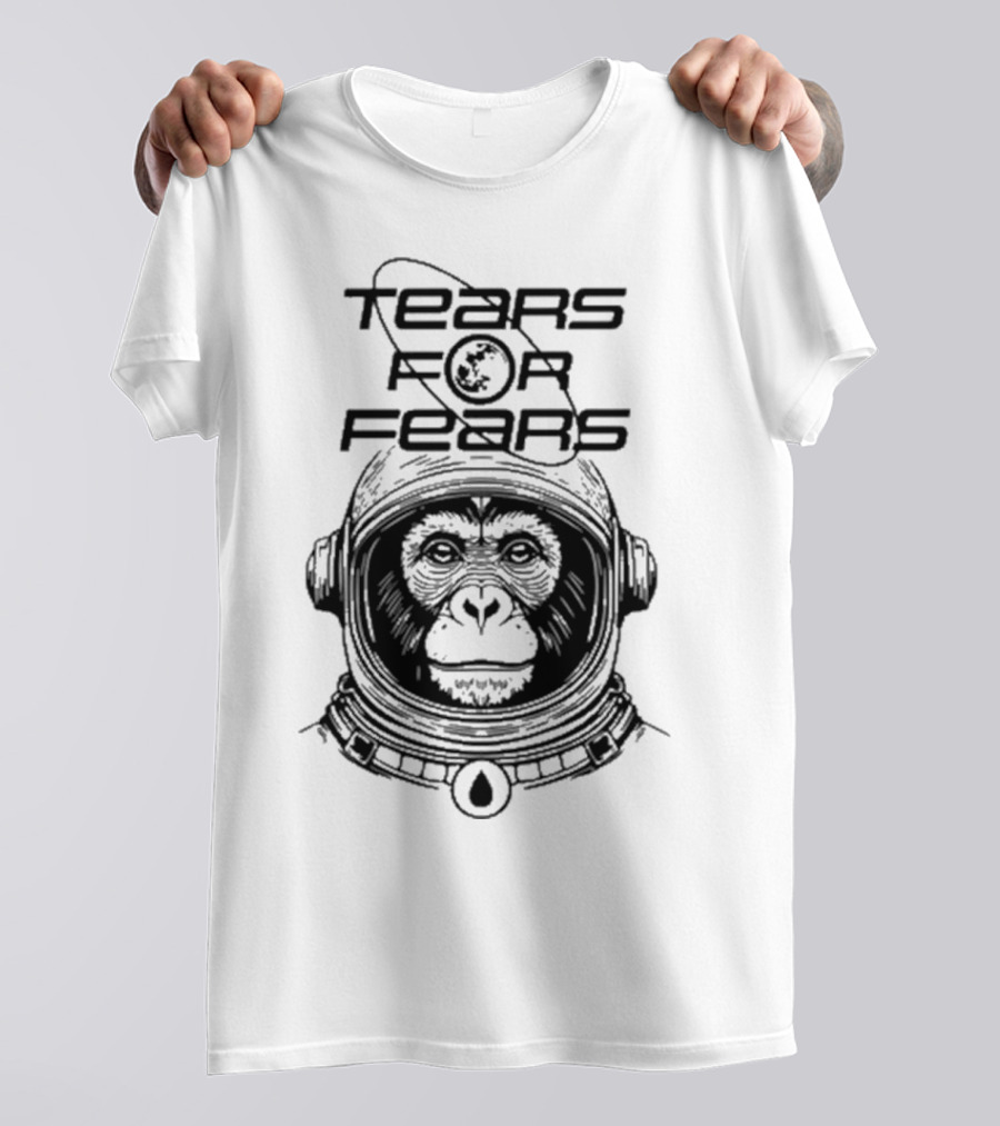 Tears For Fears Space Monkey Astronaut With Planet And Teardrop Helmet T-Shirt