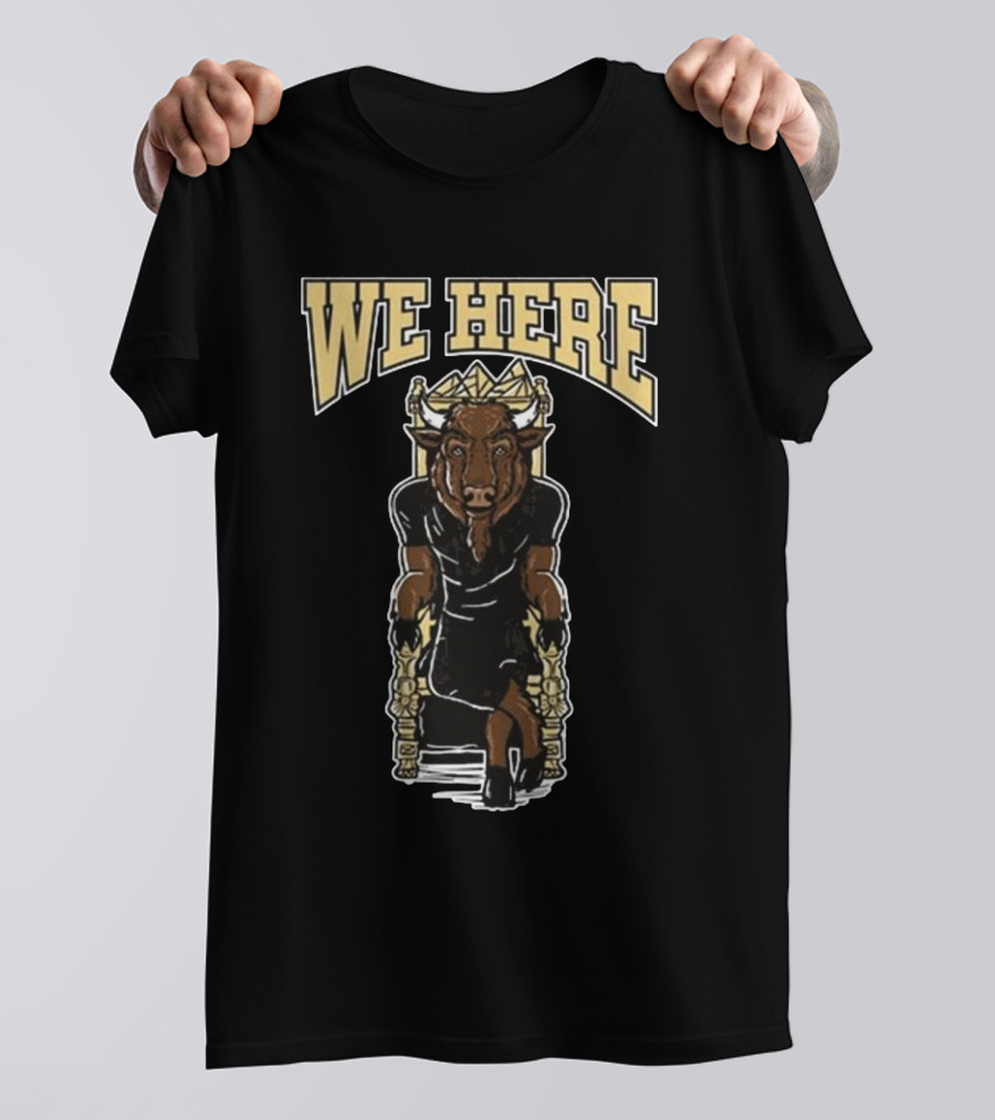 Colorado Buffaloes We Here Charging Bull T-Shirt