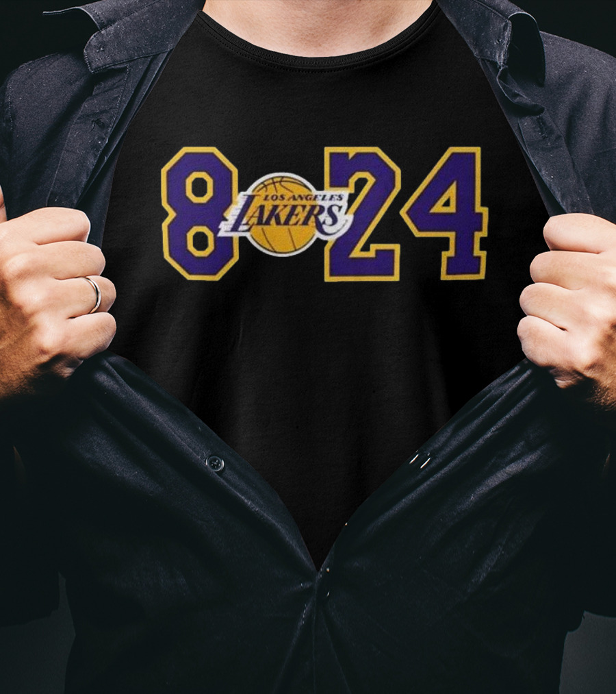 Los Angeles Lakers 8 24 Kobe Bryant NBA Wordmark T-Shirt