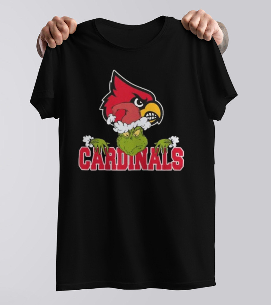 NCAA Louisville Cardinals Grinch Christmas Football T-Shirt