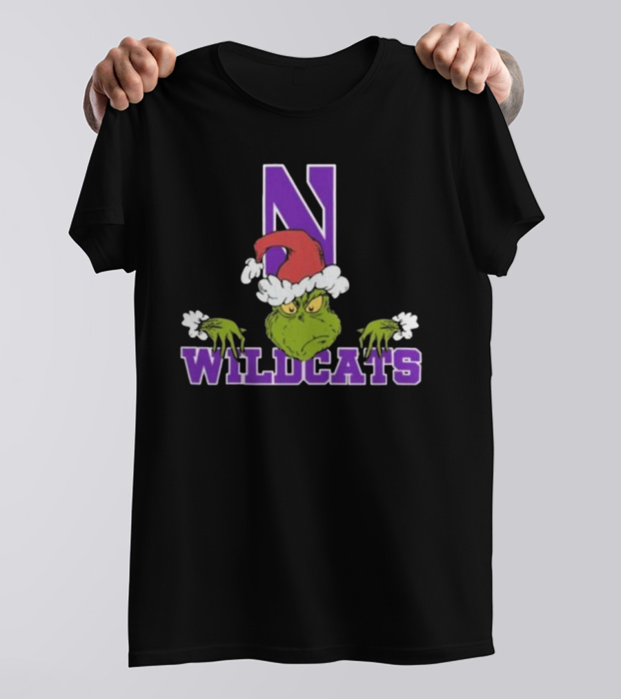 NCAA Northwestern Wildcats Grinch Christmas Football T-Shirt