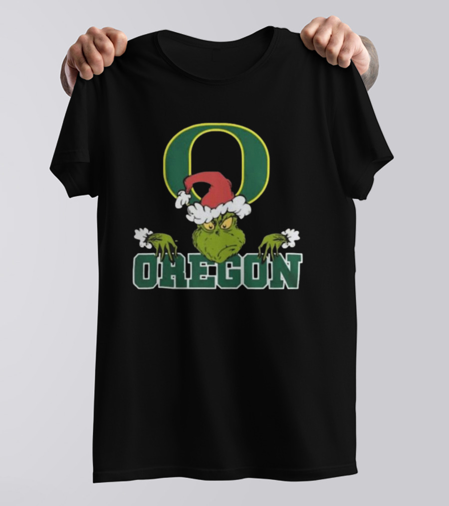 NCAA Oregon Ducks Grinch Christmas Football T-Shirt