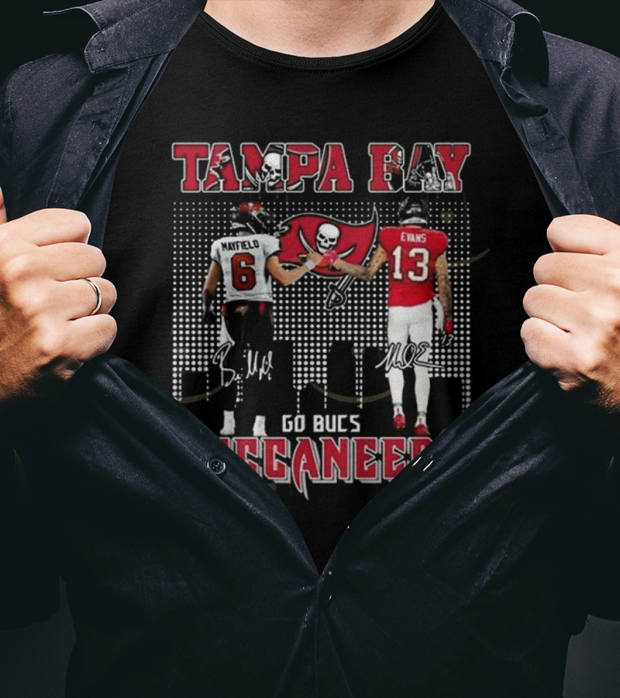 Tampa Bay Buccaneers Baker Mayfield Mike Evans Go Bucs Signatures T-Shirt