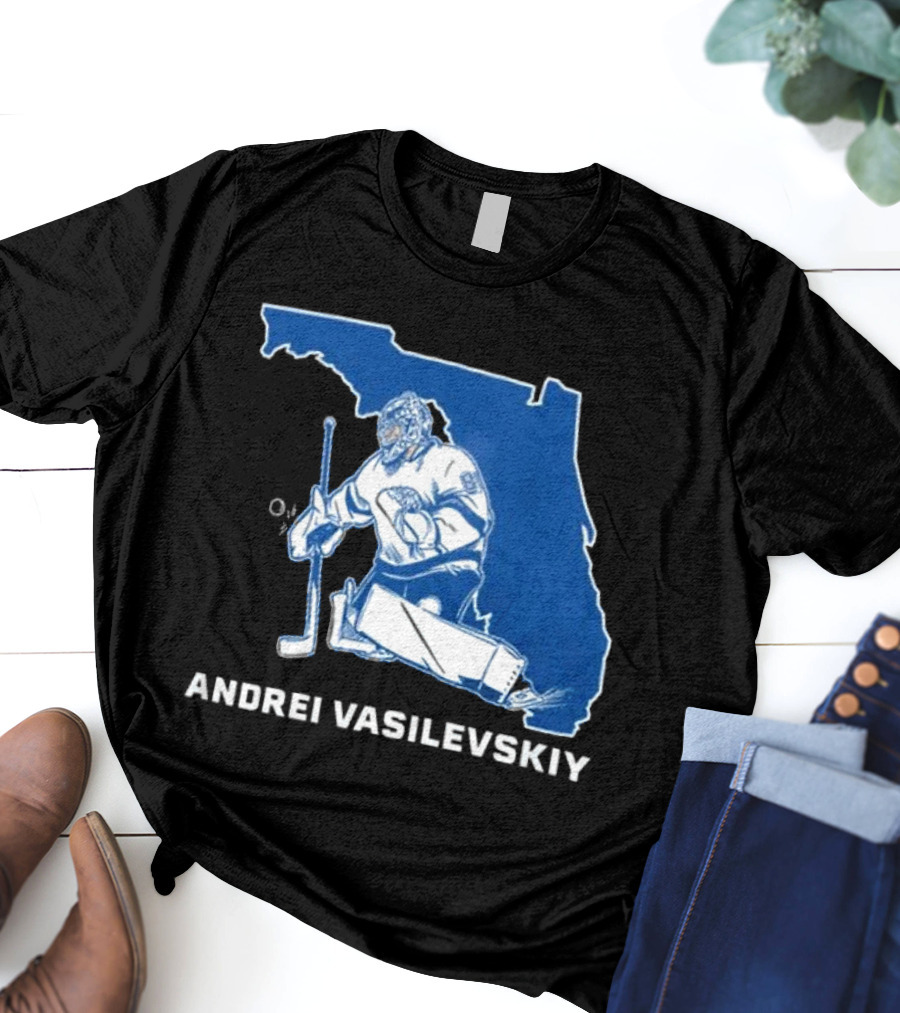 Andrei Vasilevskiy Tampa Bay Hockey Florida Map T-Shirt