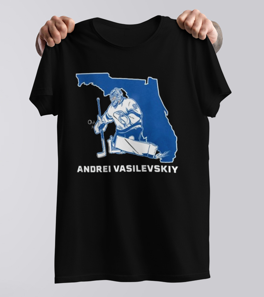 Andrei Vasilevskiy Tampa Bay Hockey Florida Map T-Shirt