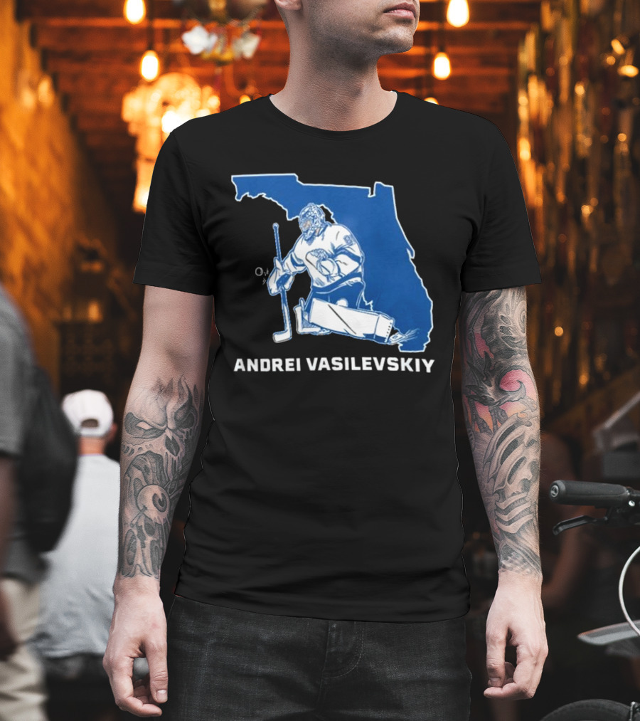 Andrei Vasilevskiy Tampa Bay Hockey Florida Map T-Shirt