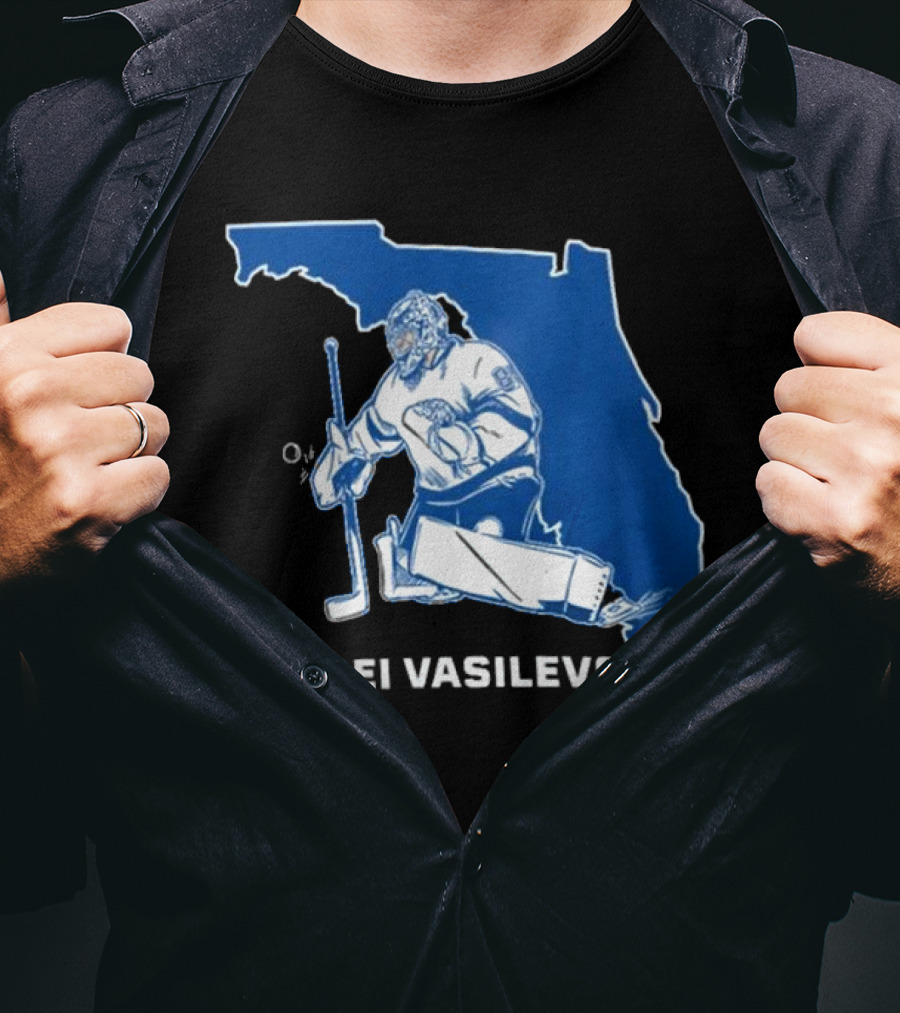 Andrei Vasilevskiy Tampa Bay Hockey Florida Map T-Shirt
