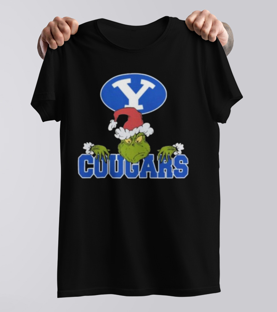 BYU Cougars Grinch Christmas NCAA Football T-Shirt