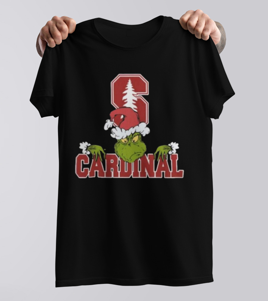 NCAA Stanford Cardinal Grinch Christmas Football T-Shirt