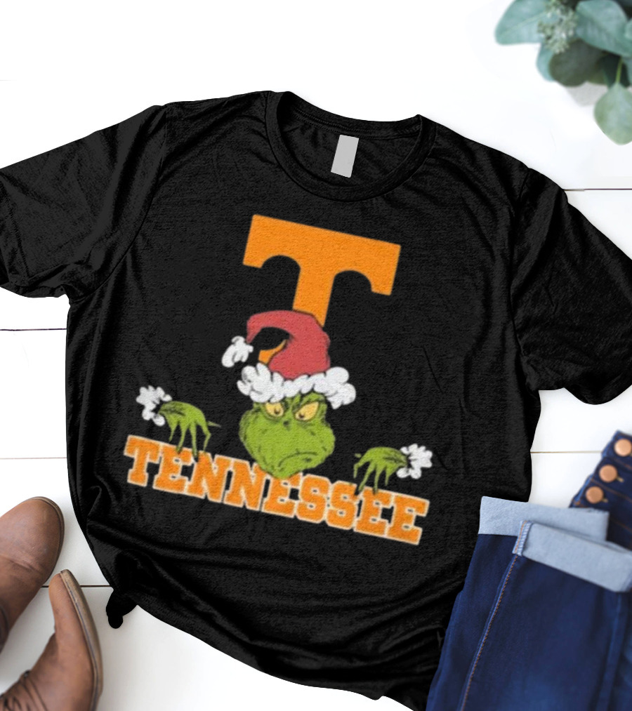 Tennessee Volunteers Grinch Christmas NCAA Football T-Shirt
