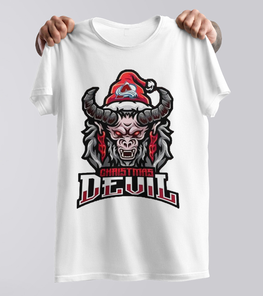 Christmas Devil Colorado Avalanche Krampus NHL Christmas T-Shirt