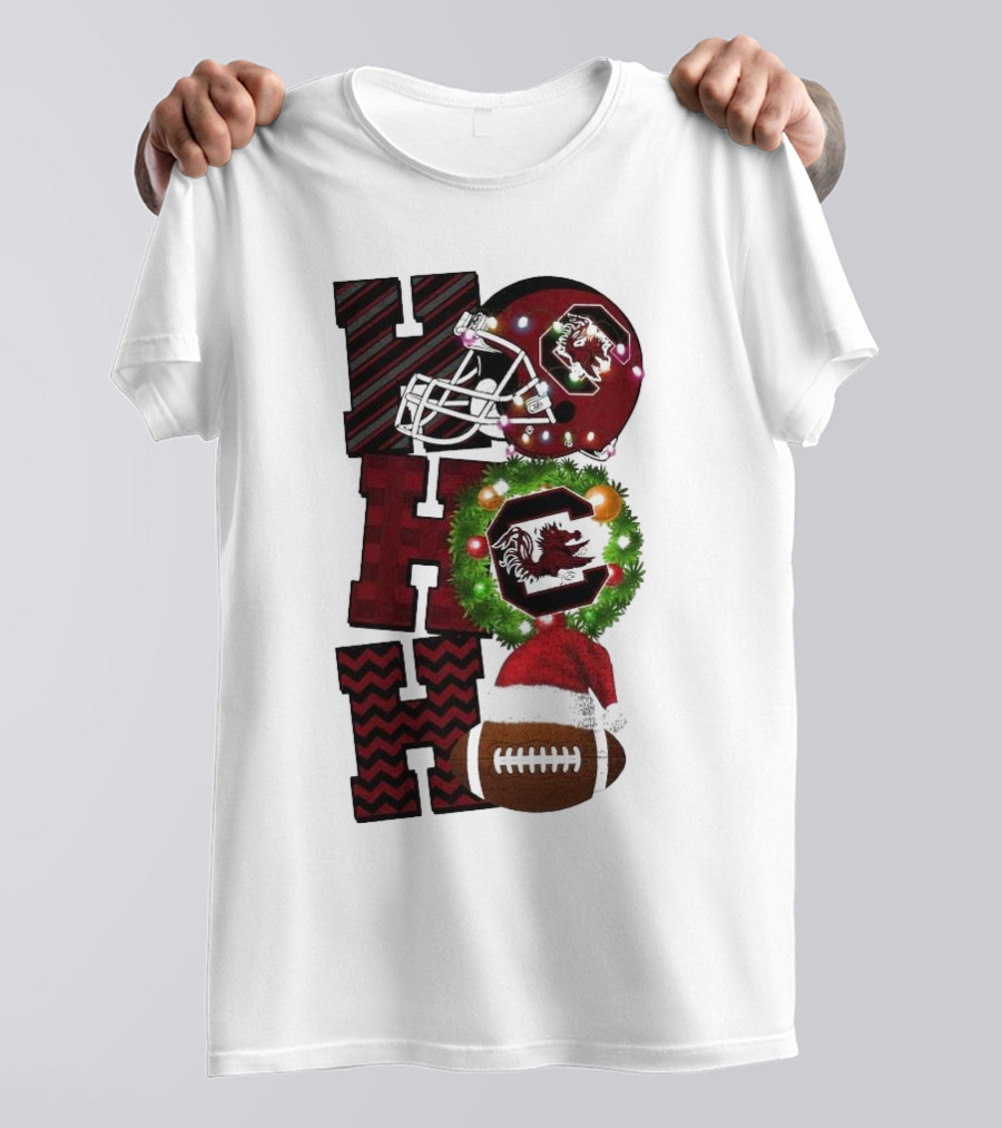 South Carolina Gamecocks Ho Ho Ho Christmas Football Game Day T-Shirt
