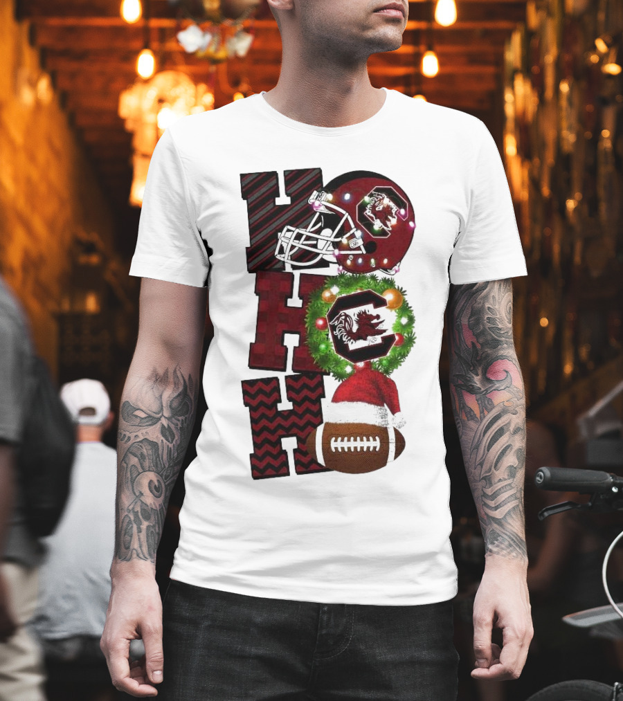 South Carolina Gamecocks Ho Ho Ho Christmas Football Game Day T-Shirt