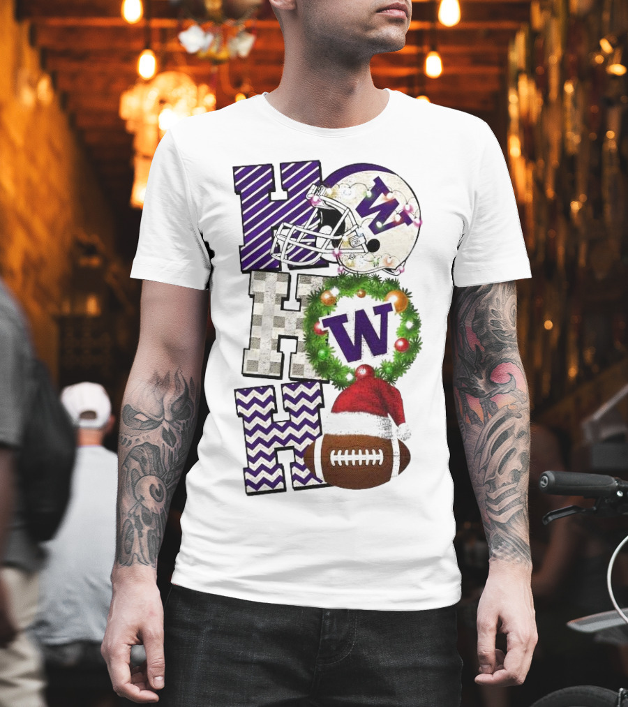 Washington Huskies Football Ho Ho Ho Christmas Game Day T-Shirt