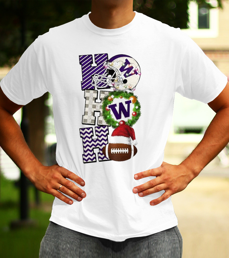 Washington Huskies Football Ho Ho Ho Christmas Game Day T-Shirt