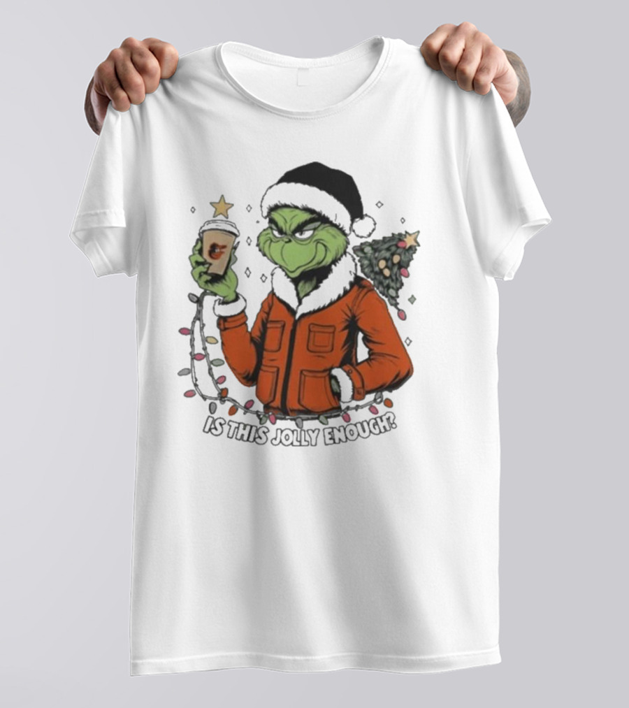 Baltimore Orioles Grinch Santa Is This Jolly Enough Merry Christmas T-Shirt