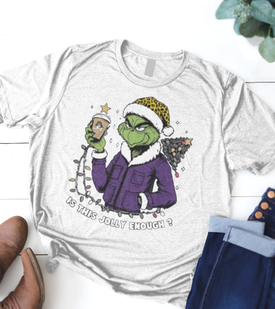 East Carolina Pirates Grinch Is This Jolly Enough Merry Christmas Santa Coffee Cup T-Shirt